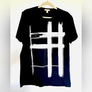 Burberry Stripe Design T-Shirt in Black, Men's (Size Large)